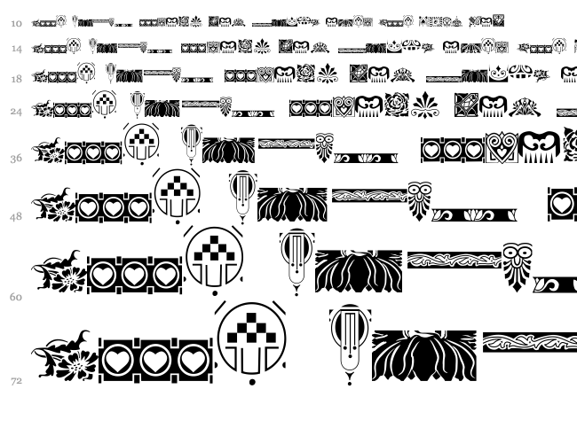 Rococo Nouveau Deco Dings font waterfall